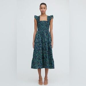 Hill House Ellie Nap Dress in Midnight Garden Poplin (Like New)